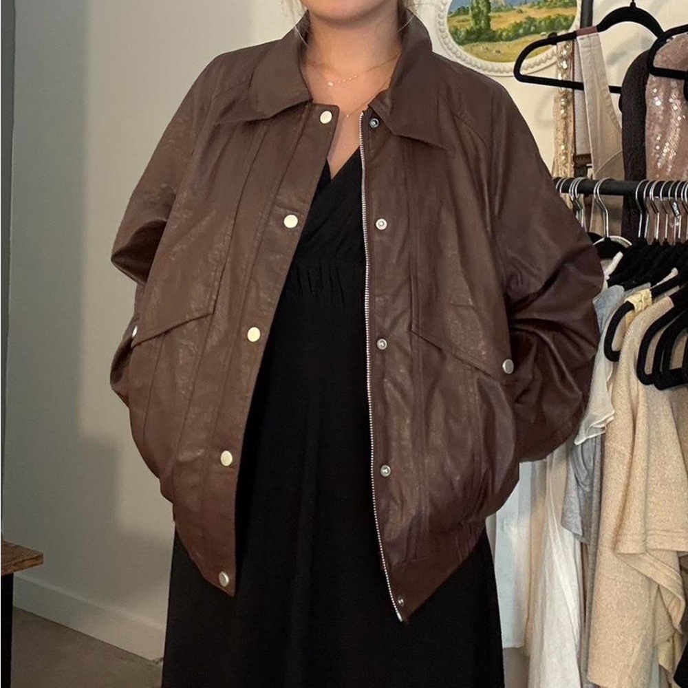 Cider Dark Brown Bomber Jacket